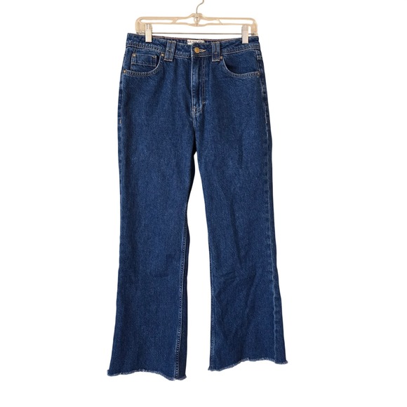 Free People Denim - We The Free Free People Ava High Rise Boot Cut Raw Hem Jeans Dark Wash 27